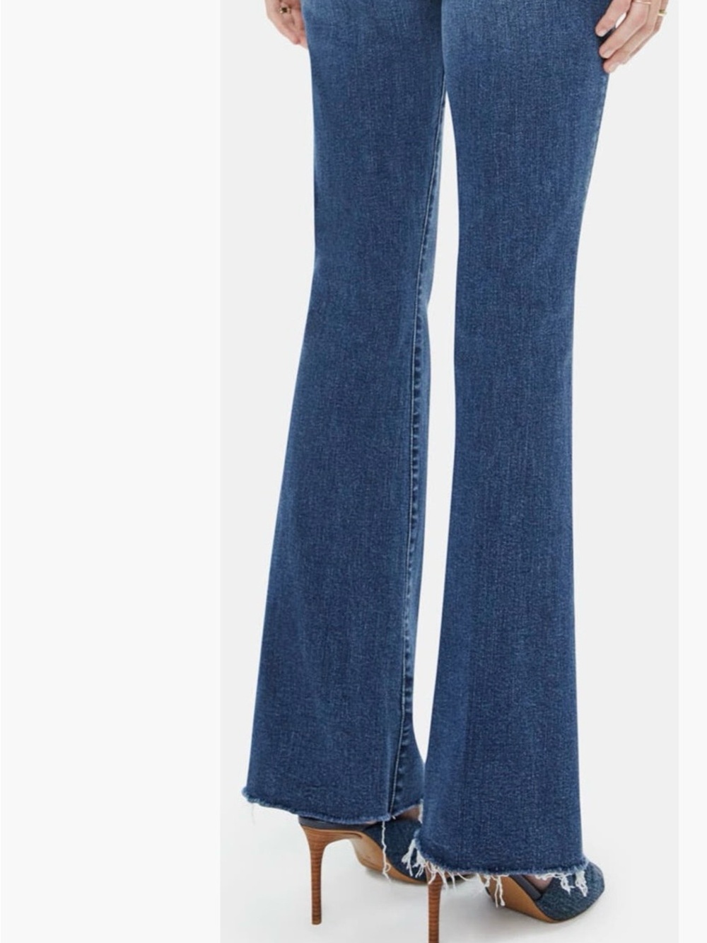 MOTHER The Weekender Fray Hem Bootcut Mid-Rise Denim